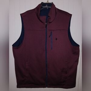IZOD Men's XL navy Blue Burgundy Zip-up Vest